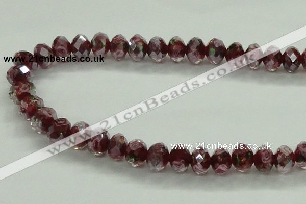 CLG02 12 inches 6*8mm faceted rondelle handmade lampwork beads
