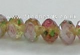 CLG03 12 inches 6*8mm faceted rondelle handmade lampwork beads