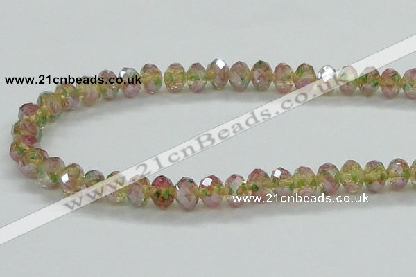 CLG03 12 inches 6*8mm faceted rondelle handmade lampwork beads