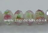 CLG04 12 inches 6*8mm faceted rondelle handmade lampwork beads