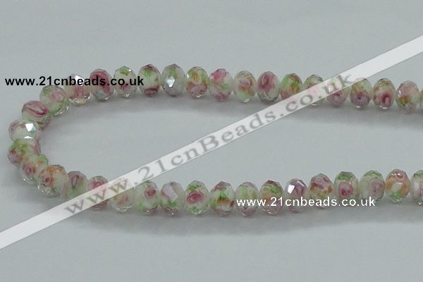 CLG04 12 inches 6*8mm faceted rondelle handmade lampwork beads