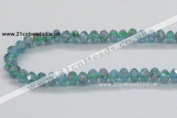 CLG05 12 inches 6*8mm faceted rondelle handmade lampwork beads