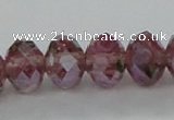 CLG06 12 inches 6*8mm faceted rondelle handmade lampwork beads