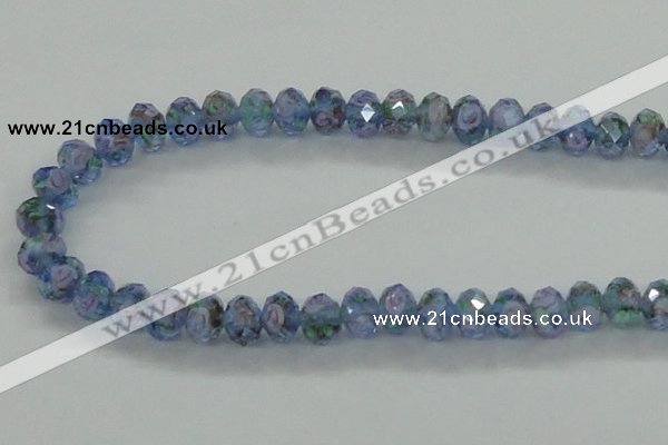 CLG07 12 inches 6*8mm faceted rondelle handmade lampwork beads