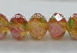 CLG08 12 inches 6*8mm faceted rondelle handmade lampwork beads