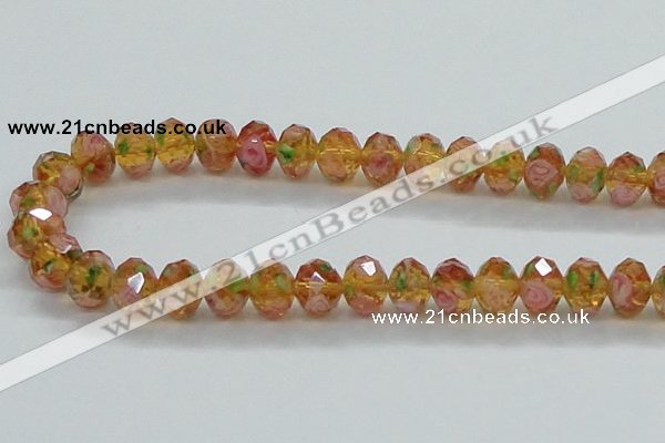 CLG08 12 inches 6*8mm faceted rondelle handmade lampwork beads