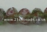 CLG10 12 inches 6*8mm faceted rondelle handmade lampwork beads