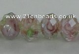 CLG11 12 inches 6*8mm faceted rondelle handmade lampwork beads