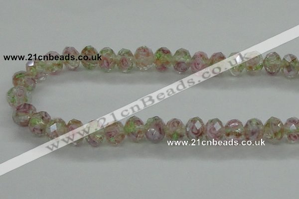 CLG11 12 inches 6*8mm faceted rondelle handmade lampwork beads