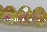 CLG14 13.5 inches 9*12mm faceted rondelle handmade lampwork beads