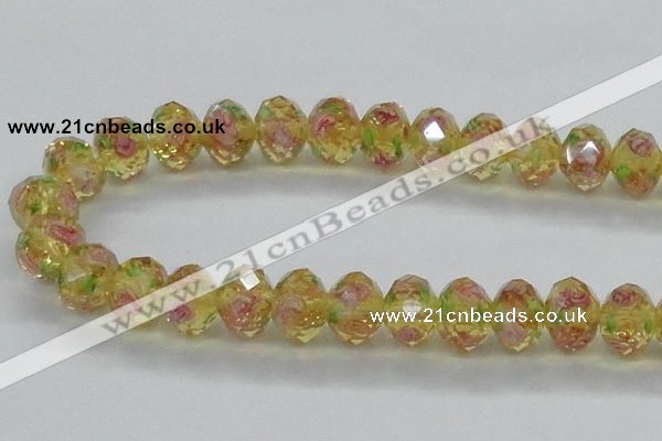 CLG14 13.5 inches 9*12mm faceted rondelle handmade lampwork beads