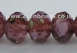 CLG15 13.5 inches 9*12mm faceted rondelle handmade lampwork beads