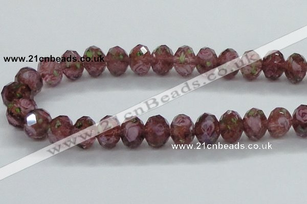 CLG15 13.5 inches 9*12mm faceted rondelle handmade lampwork beads