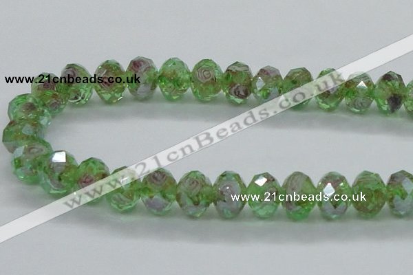 CLG16 13.5 inches 9*12mm faceted rondelle handmade lampwork beads