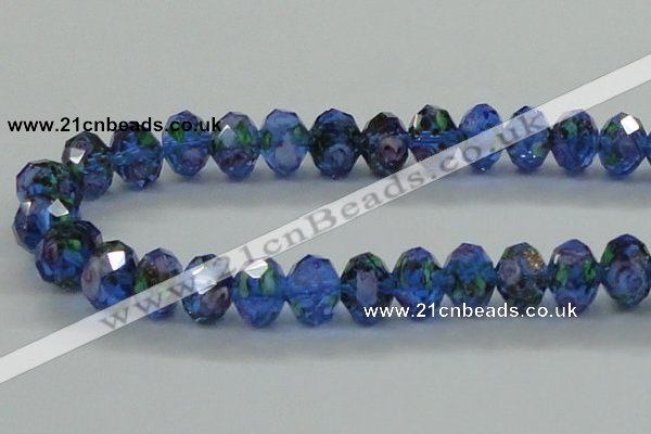 CLG17 13.5 inches 9*12mm faceted rondelle handmade lampwork beads