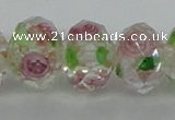 CLG18 13.5 inches 9*12mm faceted rondelle handmade lampwork beads