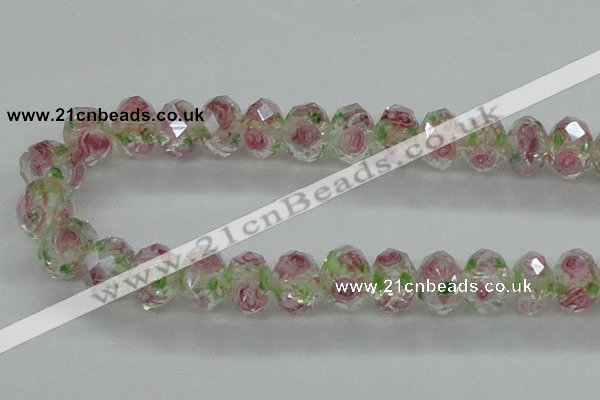 CLG18 13.5 inches 9*12mm faceted rondelle handmade lampwork beads