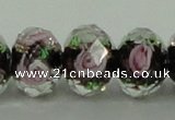 CLG19 13.5 inches 9*12mm faceted rondelle handmade lampwork beads