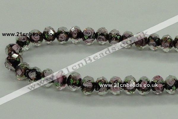 CLG19 13.5 inches 9*12mm faceted rondelle handmade lampwork beads