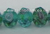 CLG20 13.5 inches 9*12mm faceted rondelle handmade lampwork beads