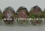 CLG22 13.5 inches 9*12mm faceted rondelle handmade lampwork beads