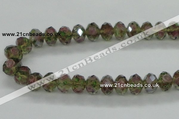 CLG22 13.5 inches 9*12mm faceted rondelle handmade lampwork beads