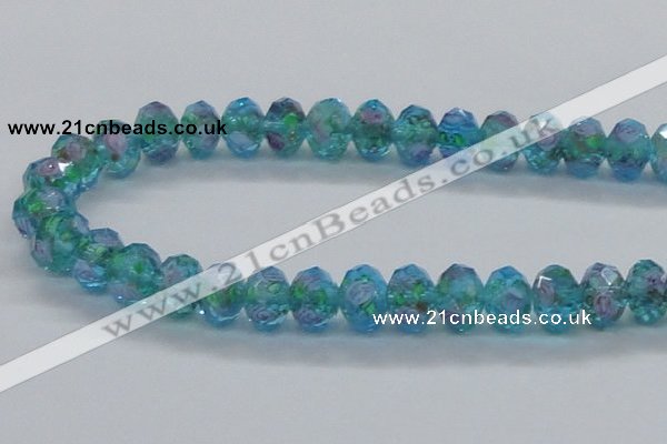 CLG23 13.5 inches 9*12mm faceted rondelle handmade lampwork beads