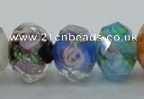 CLG24 13.5 inches 9*12mm faceted rondelle handmade lampwork beads