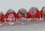 CLG25 15 inches 8*10mm faceted rondelle handmade lampwork beads