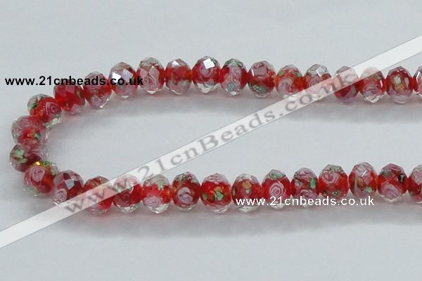 CLG25 15 inches 8*10mm faceted rondelle handmade lampwork beads