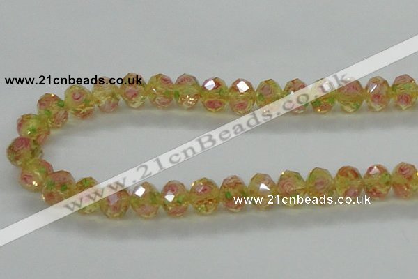 CLG26 15 inches 8*10mm faceted rondelle handmade lampwork beads