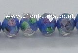 CLG30 15 inches 8*10mm faceted rondelle handmade lampwork beads