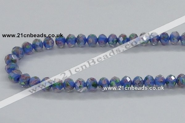 CLG30 15 inches 8*10mm faceted rondelle handmade lampwork beads