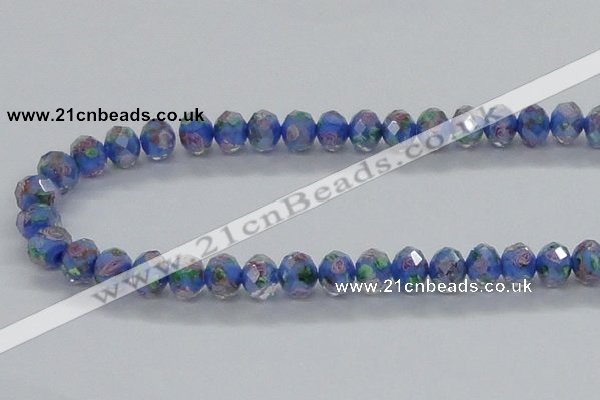 CLG30 15 inches 8*10mm faceted rondelle handmade lampwork beads