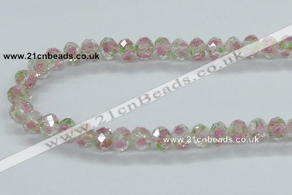 CLG31 15 inches 8*10mm faceted rondelle handmade lampwork beads