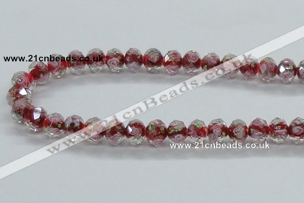 CLG32 15 inches 8*10mm faceted rondelle handmade lampwork beads