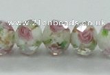 CLG33 15 inches 8*10mm faceted rondelle handmade lampwork beads