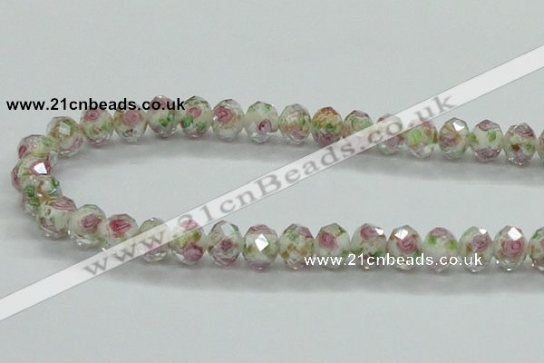 CLG33 15 inches 8*10mm faceted rondelle handmade lampwork beads