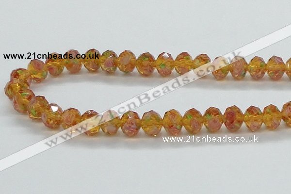 CLG34 15 inches 8*10mm faceted rondelle handmade lampwork beads