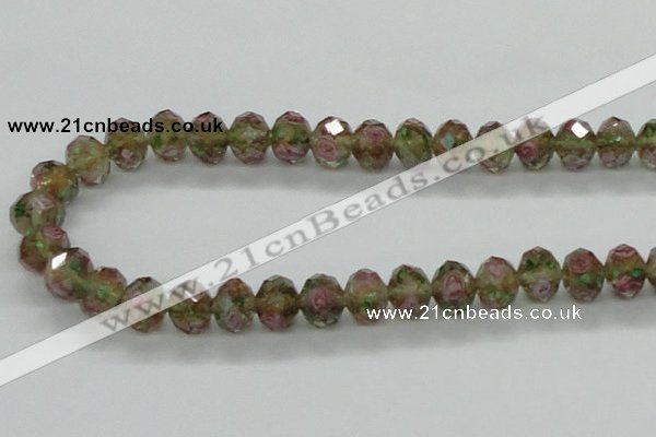 CLG35 15 inches 8*10mm faceted rondelle handmade lampwork beads