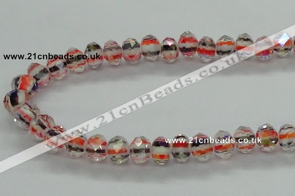 CLG37 14 inches 8*10mm faceted rondelle handmade lampwork beads