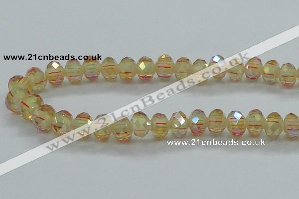 CLG39 14 inches 8*10mm faceted rondelle handmade lampwork beads