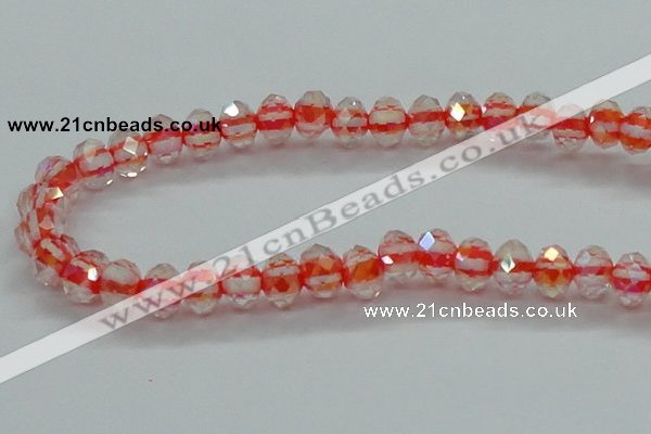 CLG40 14 inches 8*10mm faceted rondelle handmade lampwork beads