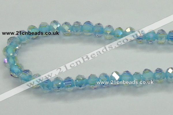 CLG42 14 inches 8*10mm faceted rondelle handmade lampwork beads
