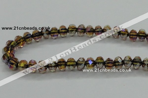 CLG43 14 inches 8*10mm faceted rondelle handmade lampwork beads