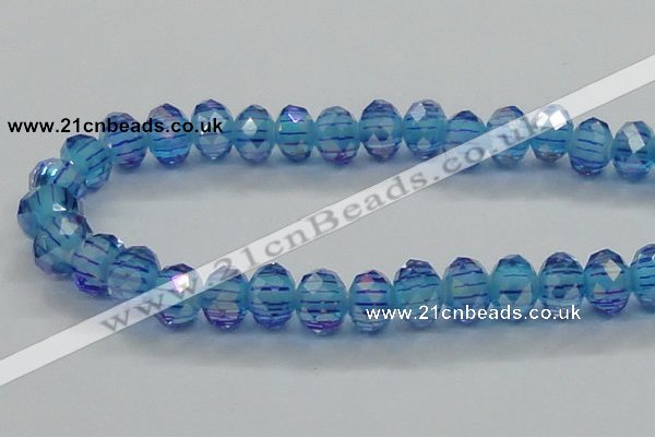 CLG46 13 inches 9*12mm faceted rondelle handmade lampwork beads