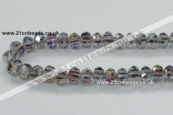 CLG49 13 inches 9*12mm faceted rondelle handmade lampwork beads