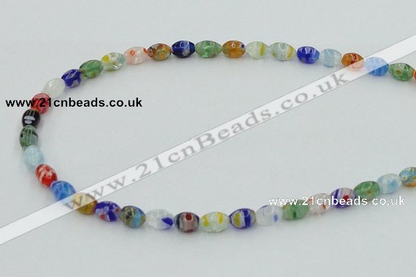 CLG503 16 inches 6*8mm rice lampwork glass beads wholesale