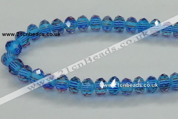 CLG51 13 inches 9*12mm faceted rondelle handmade lampwork beads