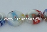 CLG516 16 inches 12mm flat round lampwork glass beads wholesale